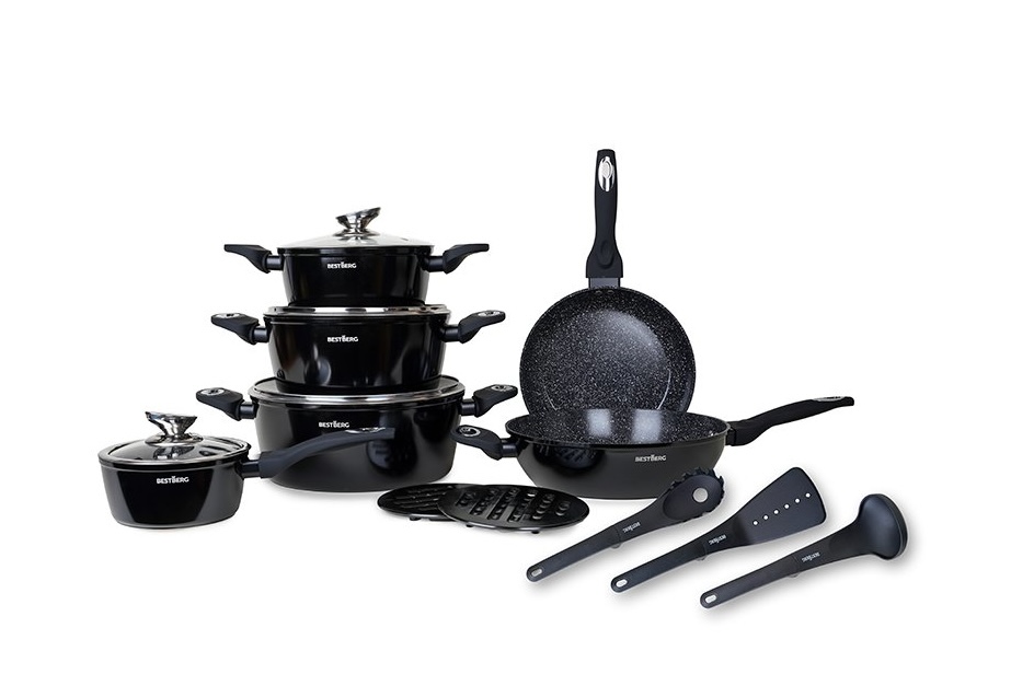 15dílná sada nádobí BestBerg černá komplet